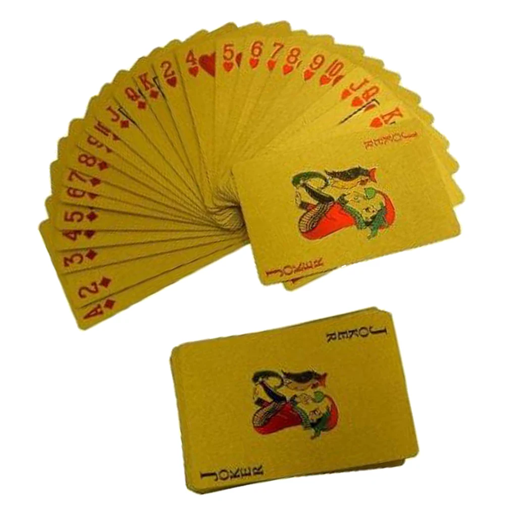 Hot Sale Playing Cards With 24K Gold Leaf And Dollar Design Full Deck Poker Game Set Plastic Magic Card Waterproof Cards Magic