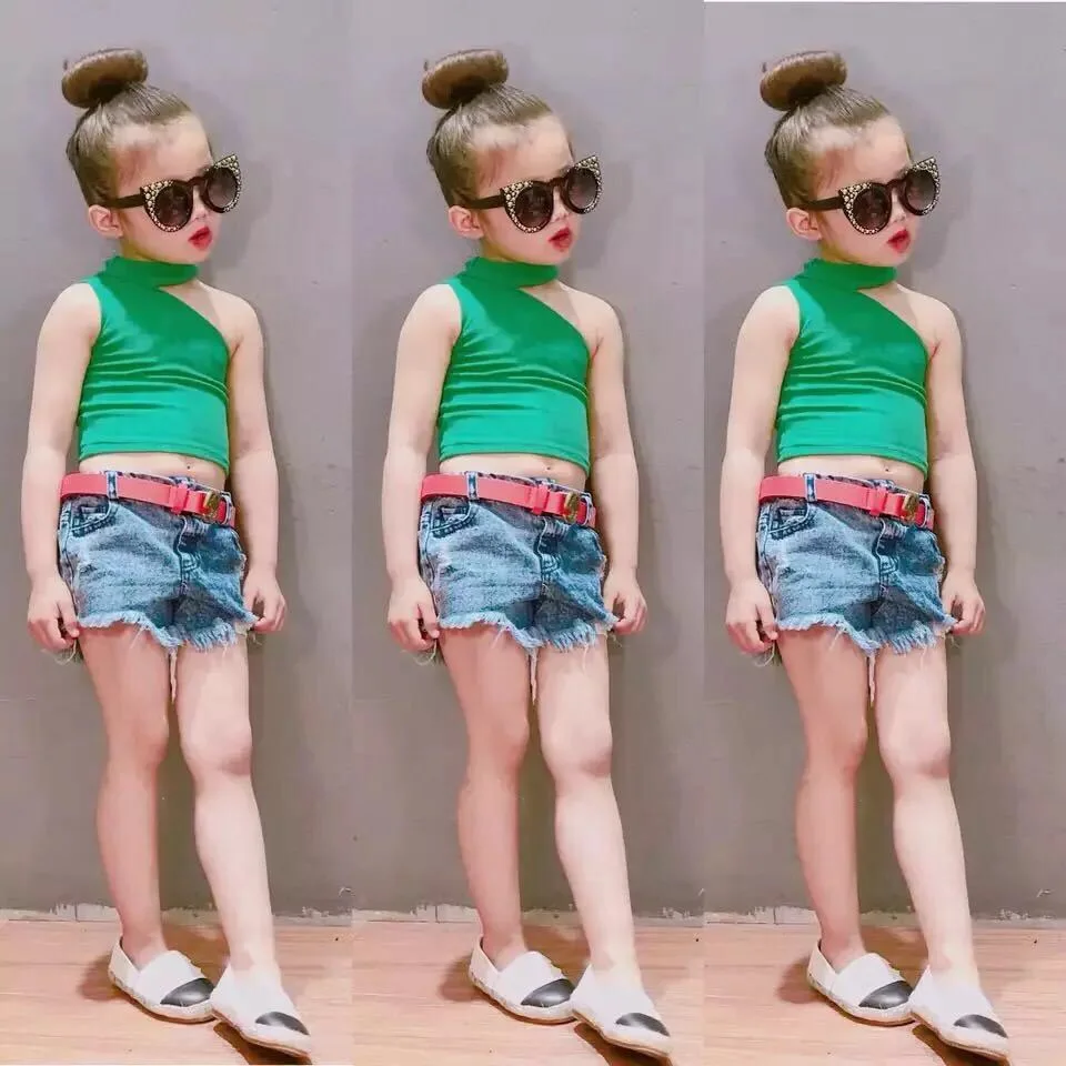 Summer Girls Tee Baby T Shirt Kids Crop Top Children Streetwear