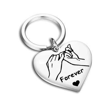 

Custom Stainless Steel Charm Keychain Parent-child Family Couple Key Chain Friendship Agreement Sisters Key Ring Pendant Gifts