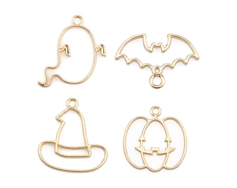 

10 pcs/lot ghost bat Magic Hat Metal Frame Pendant Gold Charm Bezel Setting Cabochon Setting UV Resin Charm