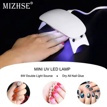 

MIZHSE USB 6W LED Drying Curing Gel Polish Tool 30s 60s UV Nail Dryers Nail Art Machine Light Lamp Manicure Machine