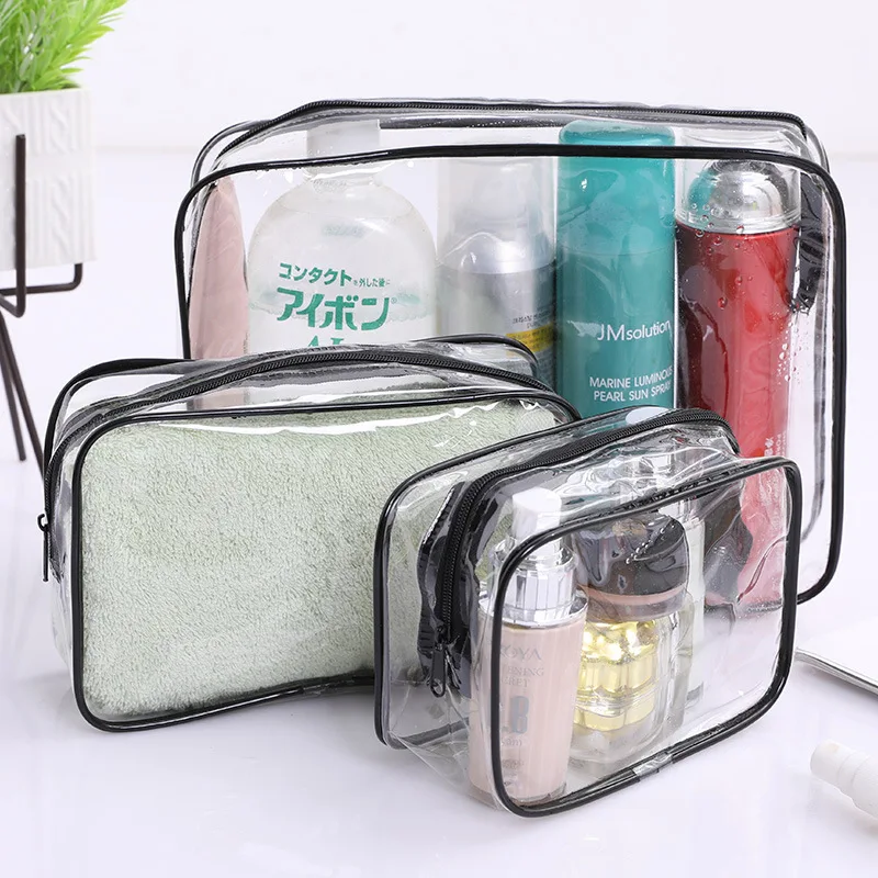 

Travel Transparent Cosmetic Bag PVC Women Zipper Clear Makeup Bags Beauty Case Make Up Organizer Storage Bath Toiletry Wash Bag