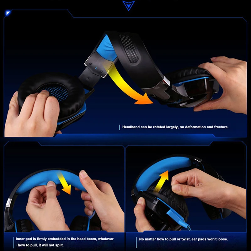 Игровые наушники KOTION EACH с микрофоном стереогарнитура для геймеров компьютера