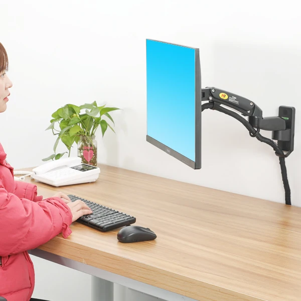 알루미늄 합금 거치대 모니터, 가스 용수철 암, LED LCD TV 벽걸이, 로딩 2-7kg, F150, 360 도, 17 인치-27 인치, 신제품