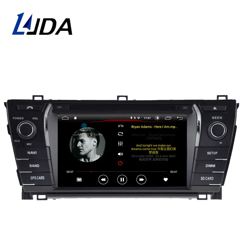 Flash Deal LJDA 2 Din Android 9.1 Car DVD Player For Toyota Corolla 2014 Wifi GPS Radio 2G+16G Quad Cores Multimedia Stereo Mirror Link RDS 2