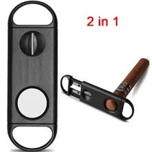 2 в 1 пластиковые Каттер для сигар V-Cut Clipper порт и обычный круг сигары резак