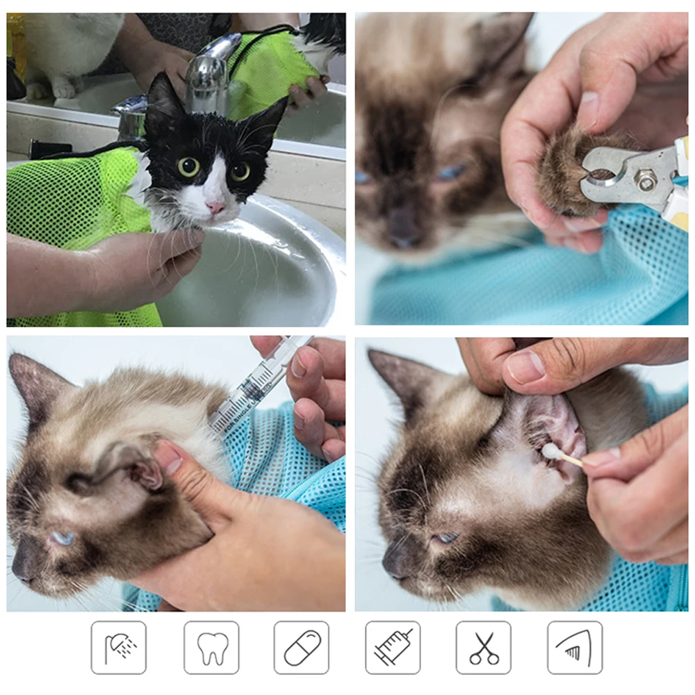 Bathing Bag Products For Cats Kitten Anti Scratching Biting Bag for a Cat Bathing Nail Trimming Injecting Cat Grooming Supplies Bathing Bag Products For Cats Kitten Anti Scratching Biting Bag for a Cat Bathing Nail Trimming Injecting Cat Grooming Supplies