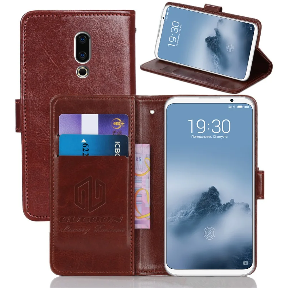 

GUCOON Classic Wallet Case for Meizu 16th 16 PU Leather Vintage Book Flip Cover Magnetic Fashion Phone Cases