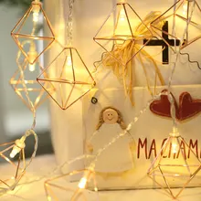 50 светодиодный Сказочный полый Золотой ромб с батарейками гирлянды 5 м светодиодный Декор для рождественской гирлянды год gerlyanda