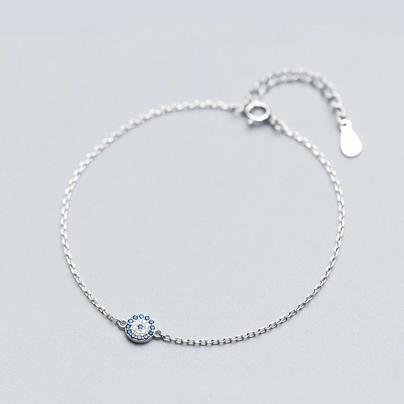 La MaxZa круглый глаз подвеска серебряный браслет 925 женская Ювелирная цепочка модные минималистичные браслеты из стерлингового серебра для женщин модные