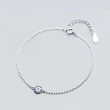 La MaxZa круглый глаз подвеска серебряный браслет 925 женская Ювелирная цепочка модные минималистичные браслеты из стерлингового серебра для женщин модные