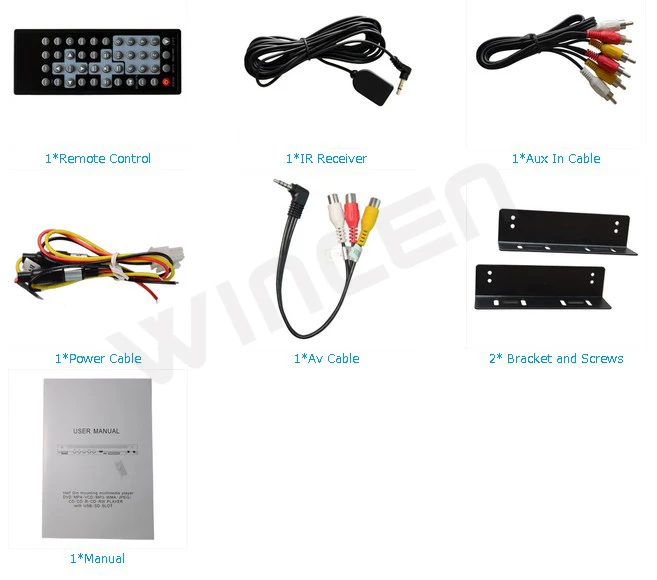Flash Deal Half din Car DVD Player with DVD SD USB AUX IN  AUX OUT Small Size 2