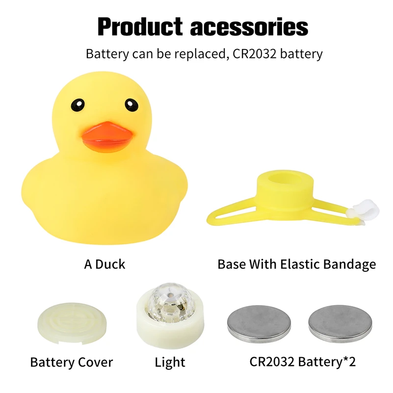 Clearance WEST BIKING Cycling Cartoon Duck Light Bike Handlebar Warning Lamp With Bell Waterproof  Bicycle Shining Helmet Duck Horn Light 5