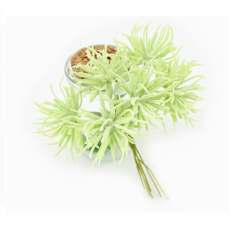 

6pcs Artificial Flowers succulent Plant Grass for DIY Wedding Christmas Decoration Scrapbooking Fake flowers