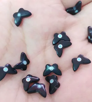

25pcs 6charm10mm Genuine MOP Shell ,animals bufferfly Carved Ablong Rectangle black evil beads