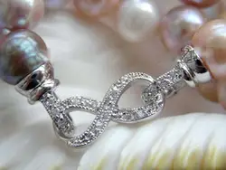 Оптовая Качество diy позолоченные жемчужное ожерелье кристалл бриллиантовый браслет 8 слово пряжки серебро