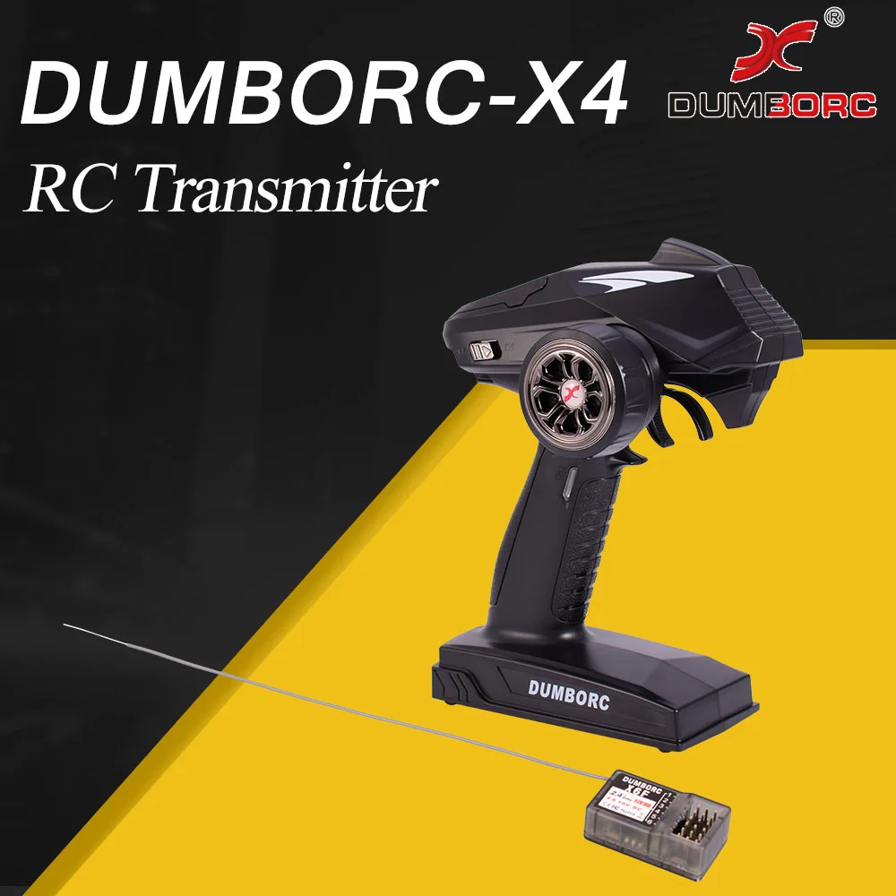 

DUMBORC X4 4CH 2.4ghz RC Radio Transmitter and X6F Receiver RC Car Remote Controller Distance 400m-500m for RC Boat 4 Channel