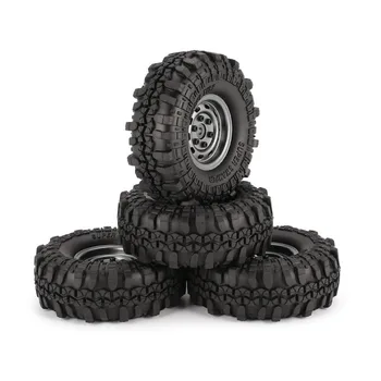 

4Pcs 1.9 Inch 110mm Rubber Tires Tire with Metal Wheel Rim Set for 1/10 Traxxas TRX-4 SCX10 RC4 D90 RC Crawler Car Part