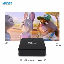 Vmade Mxpro мини ТВ коробка Android 6,0 Amlogic S905X 4 ядра H.265 HD 1080 p 1 GB + 8 GB Поддержка WI-FI мини Декодер каналов кабельного телевидения Media Player