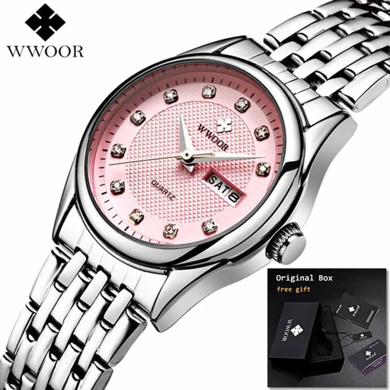 

2019 Valentine's Day Watch Women Top Brand Luxury Fashion Ladies Stainless Steel Watches Rhinestone Watch Female Reloj Mujer
