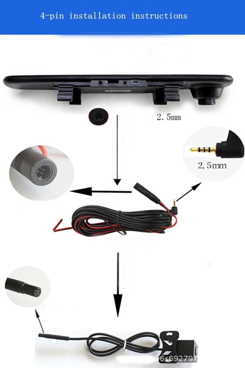 Вождение автомобиля рекордер сзади кабель 4 ядра отверстие удлинение удлинитель Реверсивный изображения объектив видео кабель