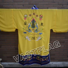 Унисекс Желтый даосизм cassock robeTaoist вышивка костюмная Одежда Форма для единоборств gowncostume