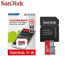SanDisk-tarjeta de memoria Micro sd de 16GB, Original, A1, 80 M/s, Clase 10 Uitra, TF, 16gb