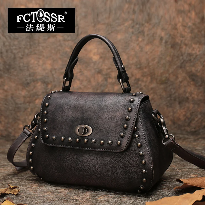 Top handle Sling Bag Saddle Women Handbag Handmade Genuine Leather