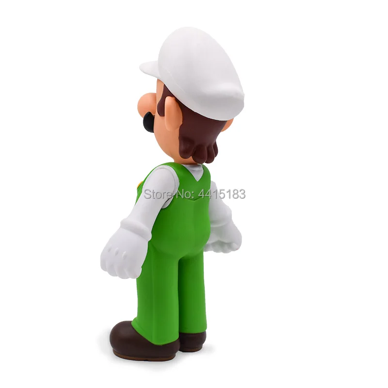 23 cm Anime Figura Super Mario Bros  Luigi White Hat PVC Action Figure Doll Collectible Model Baby Toy Christmas Gift For Kids