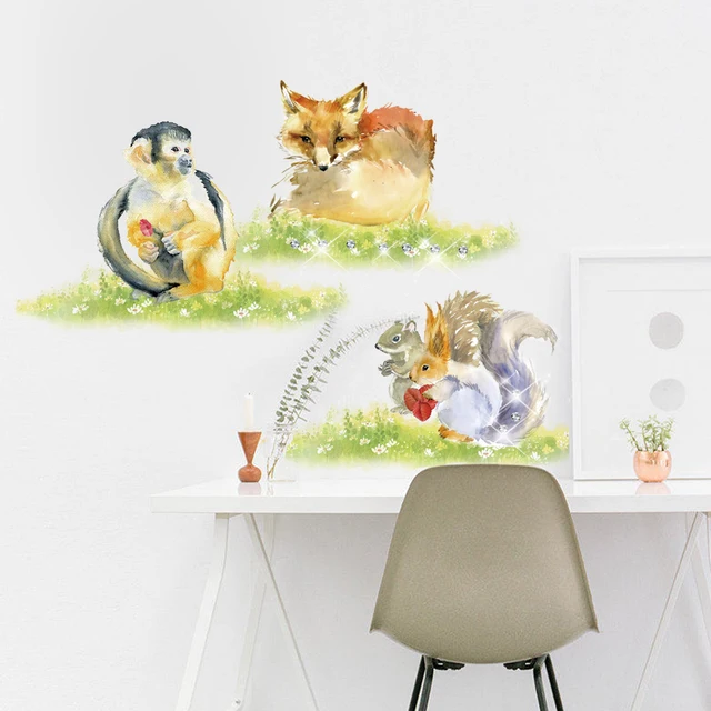 Special Offers Diamond painting Watercolor Forest animal rabbit Removable Dining Room Wall Decor Sticker for kid's room 10 Crystals as Bonus Special Offers Diamond painting Watercolor Forest animal rabbit Removable Dining Room Wall Decor Sticker for kid's room 10 Crystals as Bonus