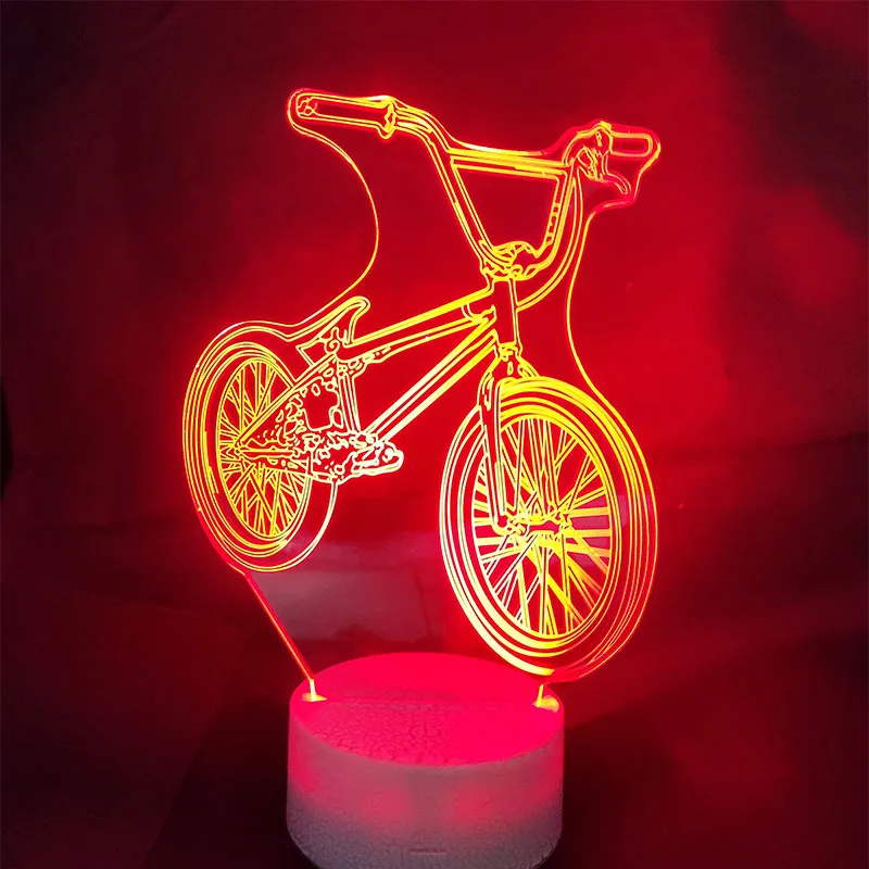 

bicycle 3D Table Lamp Acrylic LED Night Light Touch 7 Color Changing Party home Decorative Light kids gift