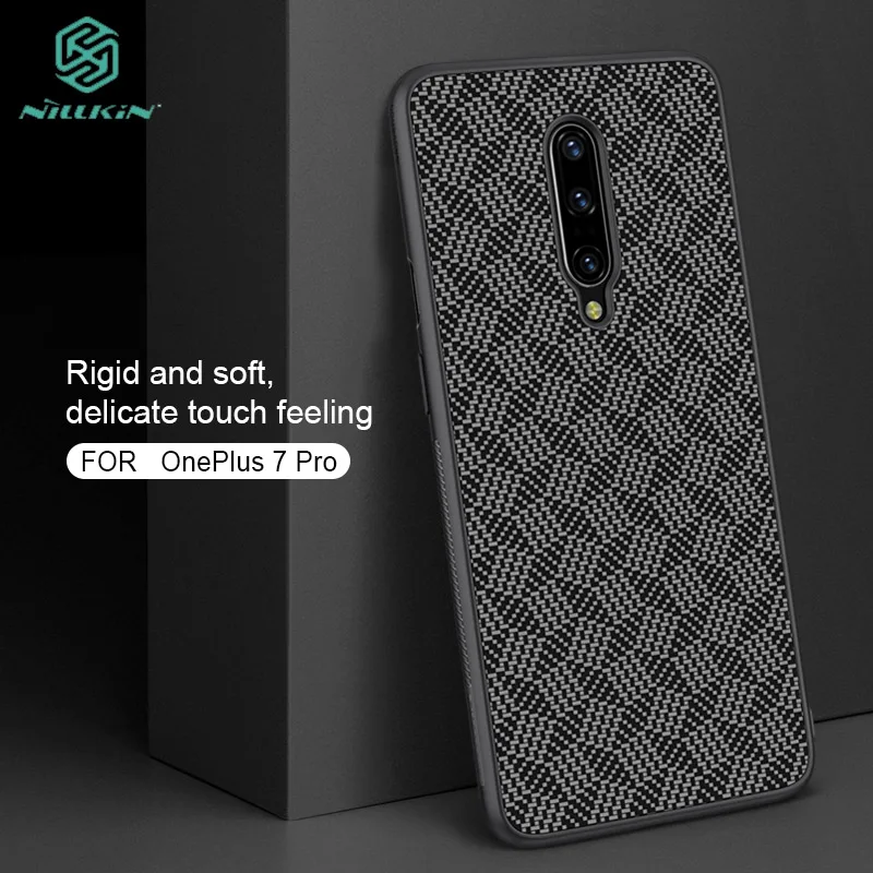 

For OnePlus 7 Pro Case NILKIN Synthetic Carbon Fiber Hard PC Phone Back Cover For OnePlus 7 Pro Phone Shell