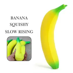 Милый банановый Squishy очень медленно принимает начальную форму рост моделирования фруктов телефонные ремни мягкий хлеб с ароматом сливок