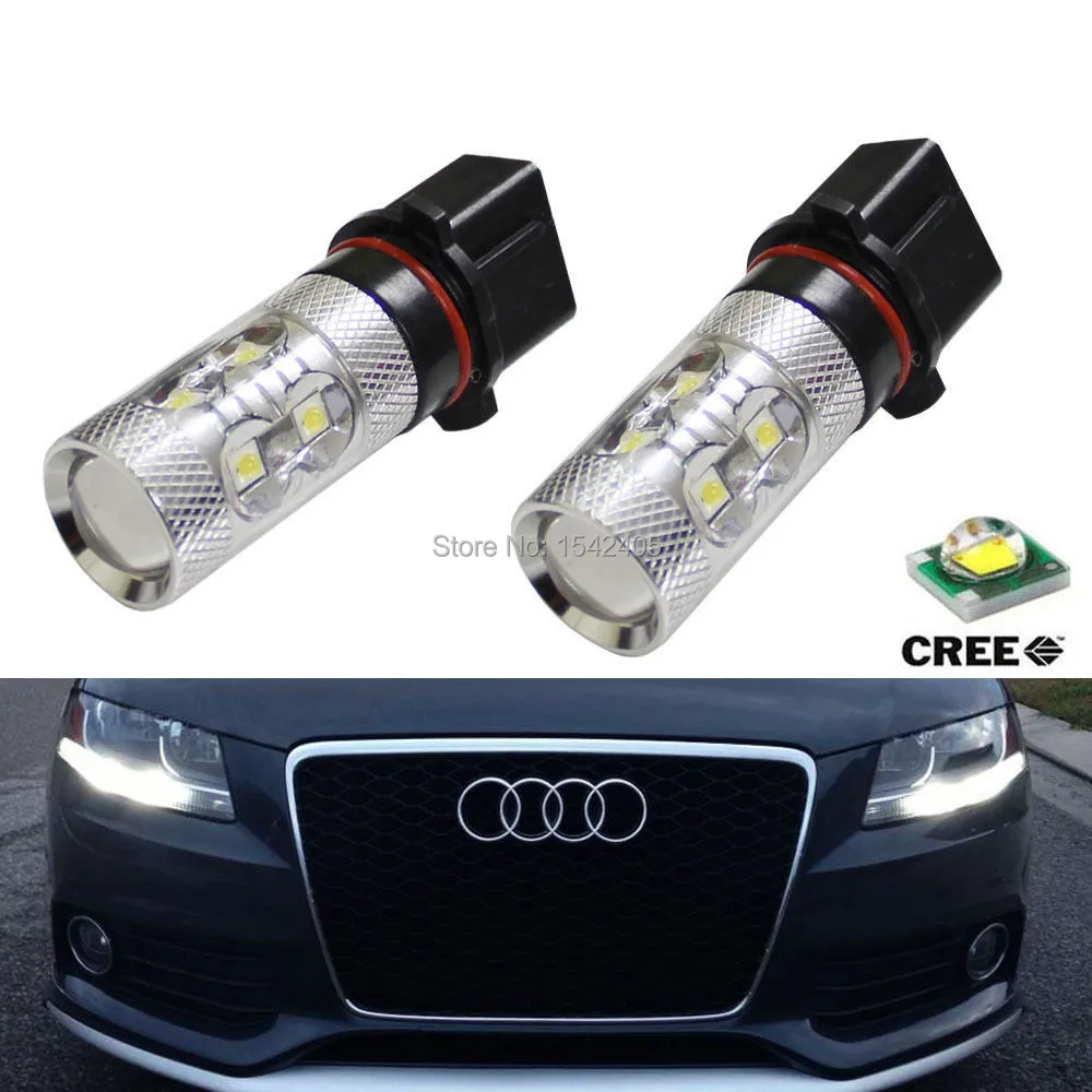 2x без ошибок Ксеноновые белые 50 Вт P13W Q5 светодиодные лампы DRL для 2008 12 Audi B8 модель | Отзывы и видеообзор