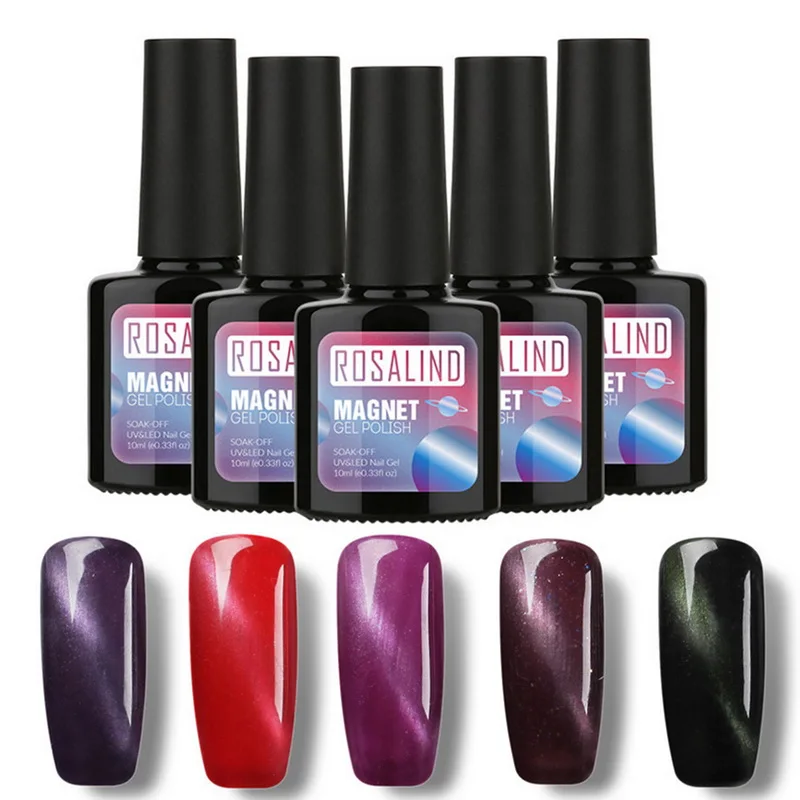3D Гель лак для ногтей ROSALIND Магнитный УФ блеск художественный отмачиваемый