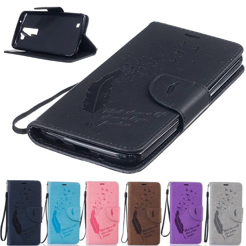 

Flip Case For Capinha Para LG K10 K7 K8 2016 K420N X210 X210DS K420N Cases Silicon Soft Cover Coque Etui Funda Feather Bags