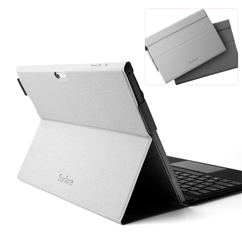

PU leather Protective Laptop Cover Case for Microsoft Surface Pro 4 Foldable Holder for Surface New Pro 5 Notebook Cases 3colors