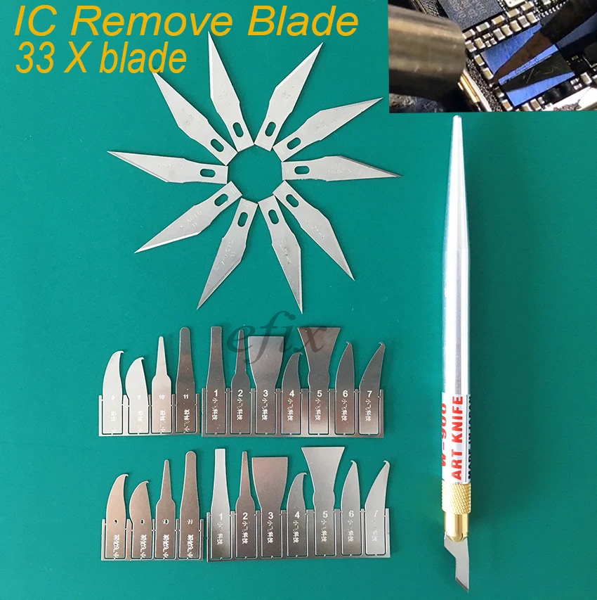 

Free Shipping Latest BGA Chip IC Knife Blade Remover Hand Tools Set for CPU Repair Removing iPhone NAND Flash Mainboard