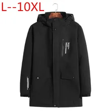 Большие размеры 10XL 8XL 6XL Новинка Большой размер теплая верхняя одежда зимняя куртка Мужская ветрозащитная парка с капюшоном брендовая одежда большой размер 5XL 4XL