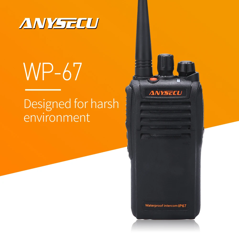 

Anysecu Walkie Talkie WP-67 IP67 Water-proof Radio UHF400-470MHz Two Way Radio with 2800mAh Battery Ham Radio