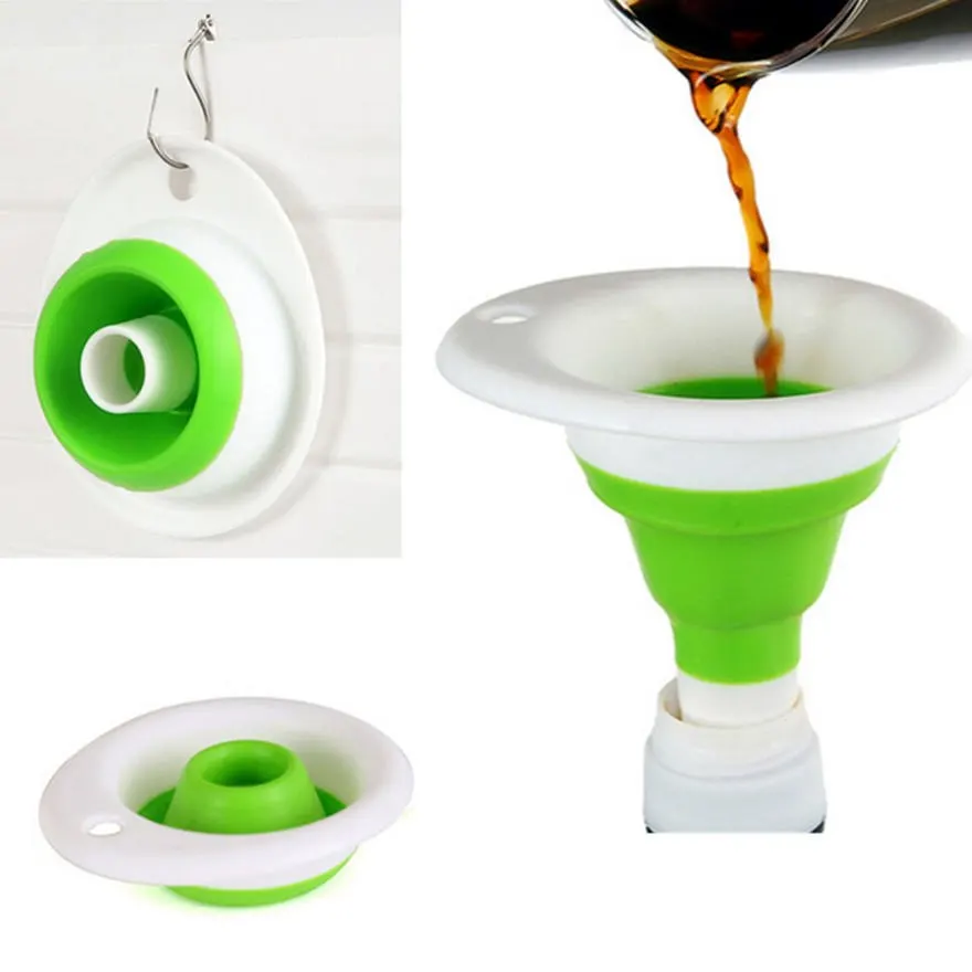 

Hoomall 1pc Mini Silicone Gel Practical Collapsible Foldable Funnel Hopper Kitchen Tool Gadget Portable Funnels Be Hung