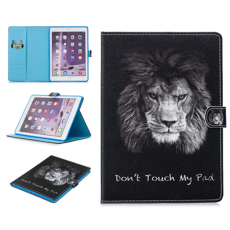 Чехол для Apple iPad Air 2 iPad 6 Smart Cover принципиально Tablet Мода животного окрашена силиконовый искусственная кожа Стенд кожи основа+ пленка+ ручка