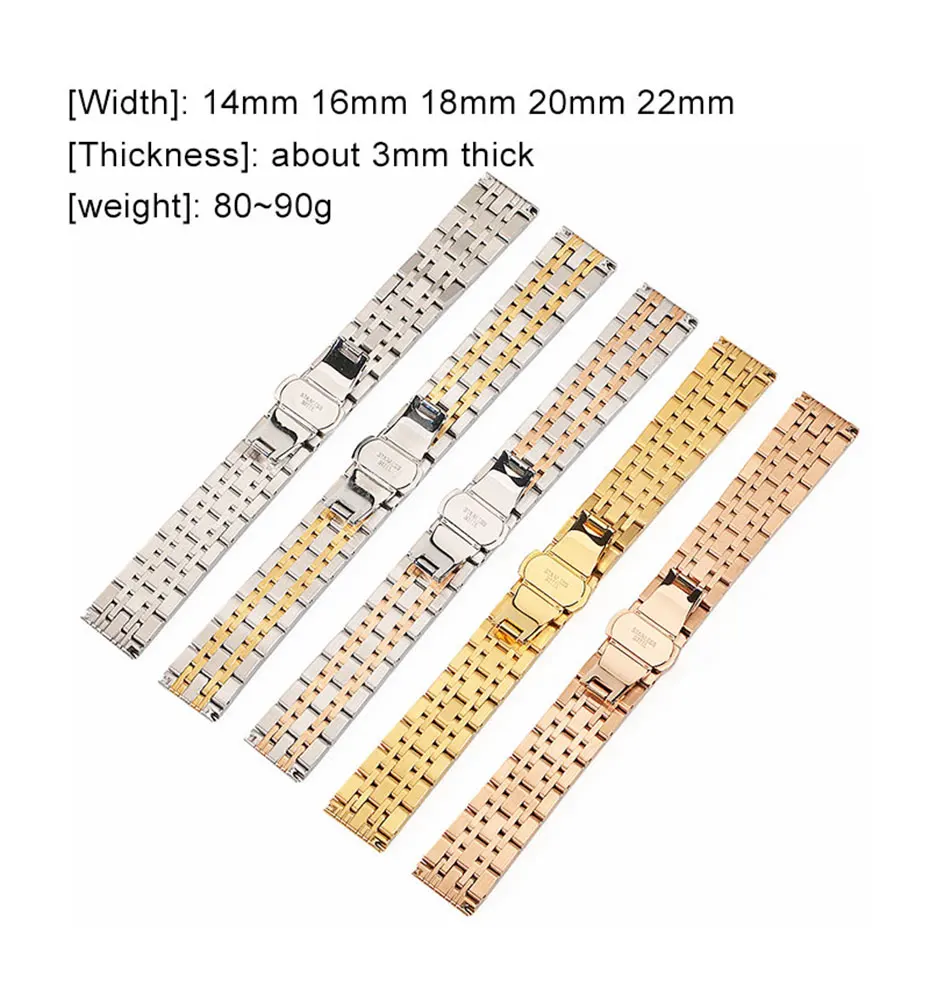 UTHAI S01 металлические Ремешки для наручных часов, браслет для женщин, 20 мм, ремешок для часов, модный, серебряный, твердый, нержавеющая сталь, роскошный, 22 мм, ремешок для часов