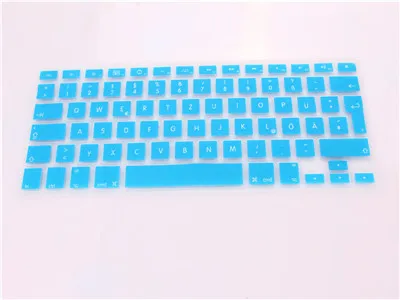 lake blue Силиконовая крышка клавиатуры протектор для Macbook Air Pro 13 15 17 европейский пособия по немецкому языку - Цвет: lake blue