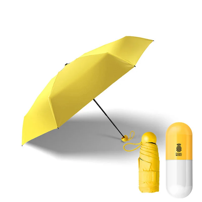 Модный портативный мужской зонт, мини-капсула, карманный, защита от УФ-лучей, складной, Ms. compact, маленькие капсульные зонты, распродажа - Цвет: Цвет: желтый