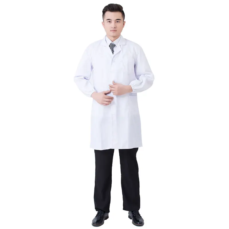 Белый лабораторный халат медицинская лаборатория унисекс склад доктор рабочая одежда Больничная Униформа техника одежда оптом - Цвет: Белый