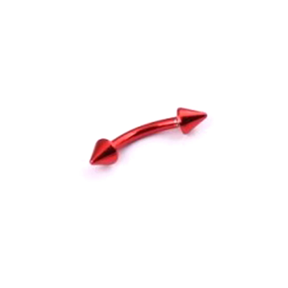 

1Pcs Colorful Punk Anodised Lip Stud Rock GothicTitanium Steel Cone Curve Barbell Nipple Eyebrow Ear Bar Stud Body Piercing 8mm