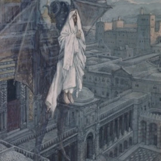 Jesus Taken up to a Pinnacle of the Temple   James J. Tissot (1839-1902/ French) Poster Print (24 x 36)