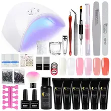 COSCELIA маникюрный набор для наращивания ногтей, наборы для гелевых ногтей, УФ светодиодный акриловый строительный гель для ногтей, лампа с кристаллами
