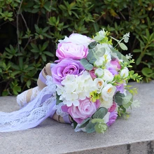 NZUK фиолетовый свадебный букет брошь со стразами Цветы Свадебный букет для невест Z617